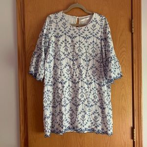 Embroidered Eyelet Dress